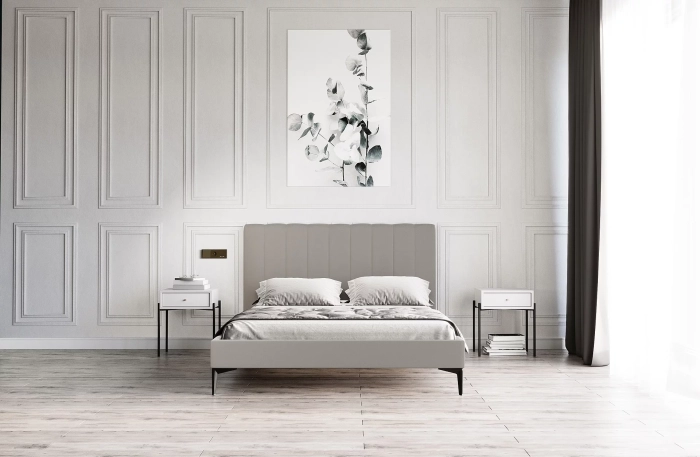 Łóżko tapicerowane 81240  szare