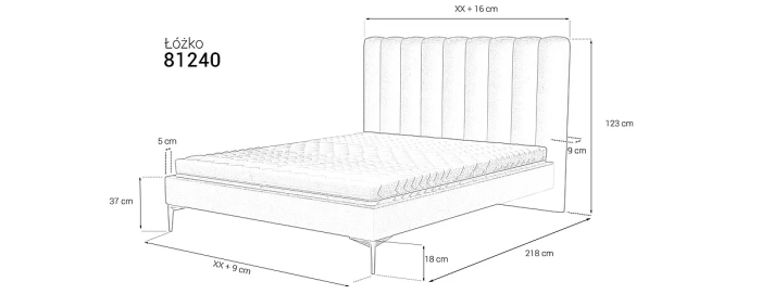 Łóżko tapicerowane 81240 wymiary