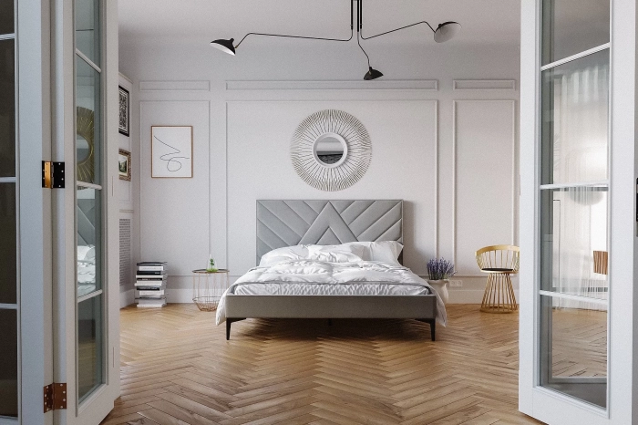 Łóżko tapicerowane 81243 szare