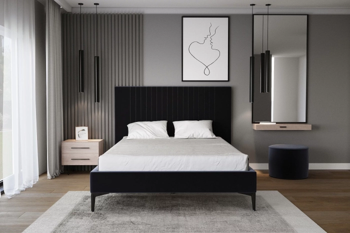 Łóżko tapicerowane 81241 czarne