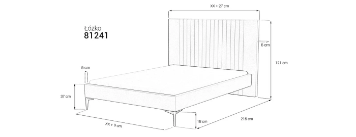 Łóżko tapicerowane 81241 wymiary