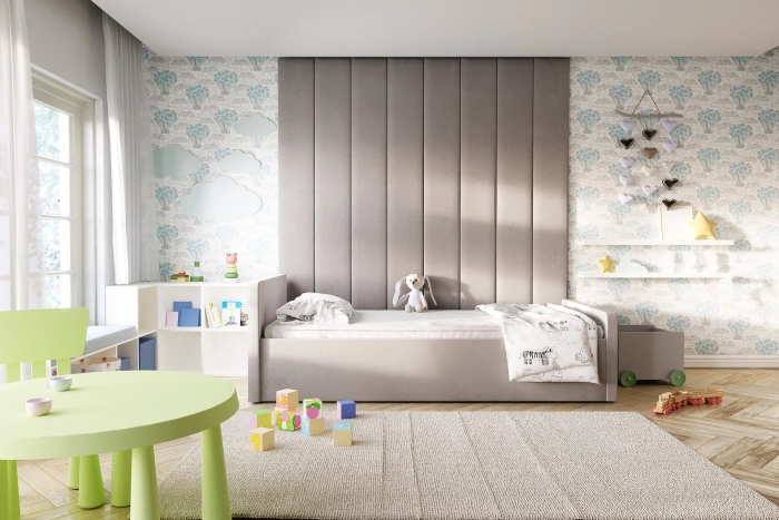 Łóżko tapicerowane 81210 rzut boczny