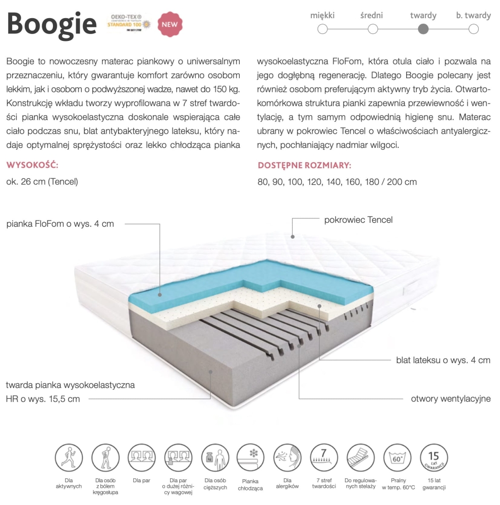 Ulotka materaca boogie