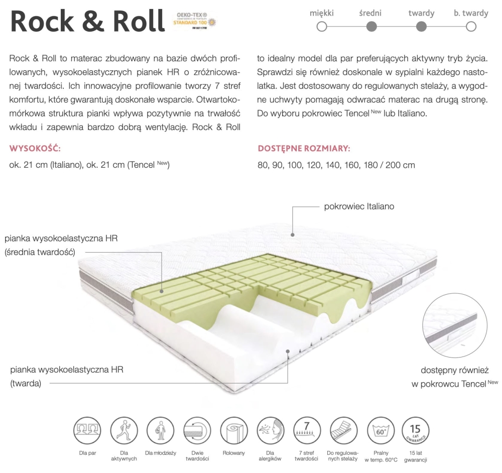 Ulotka materaca Rock & Roll