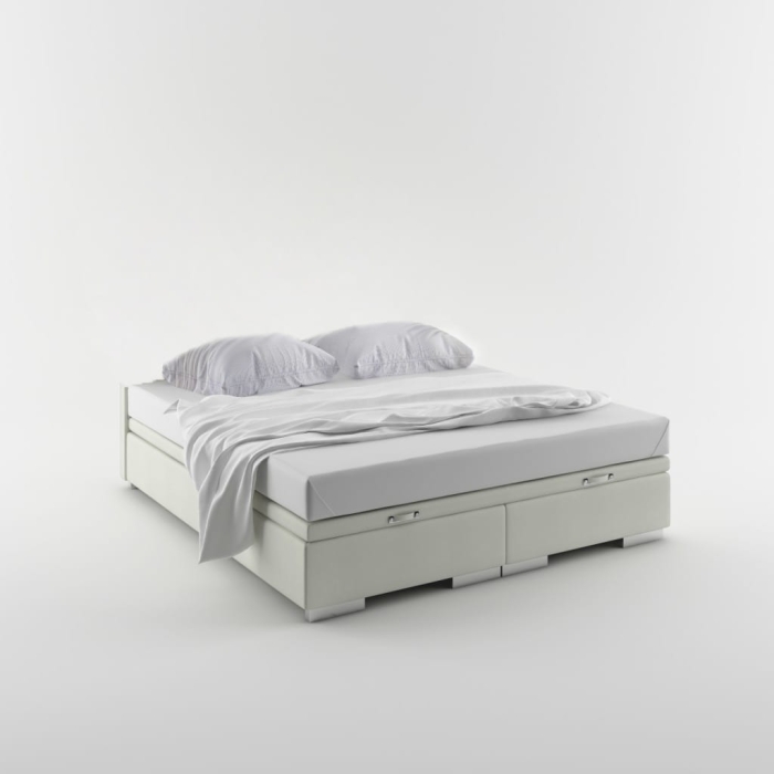 Łóżko tapicerowane Quadro Double rama kontynentalna z pojemnikiem