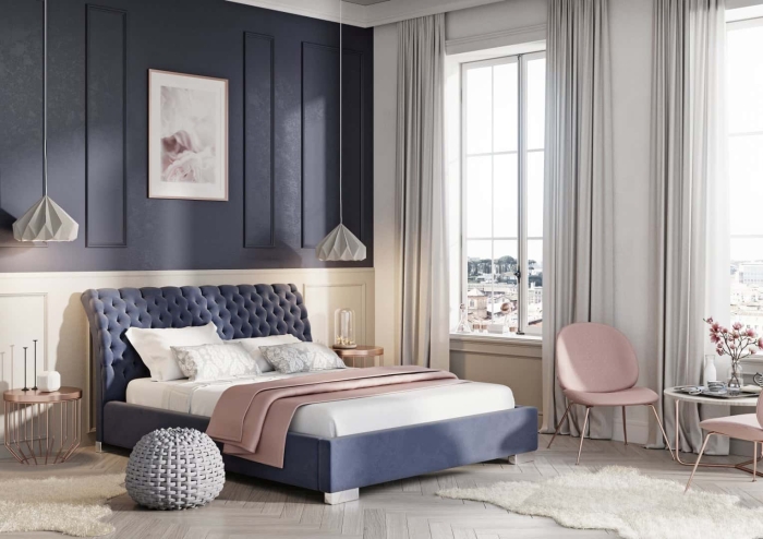 Łóżko Lazio Prestige tapicerowane w sypialni