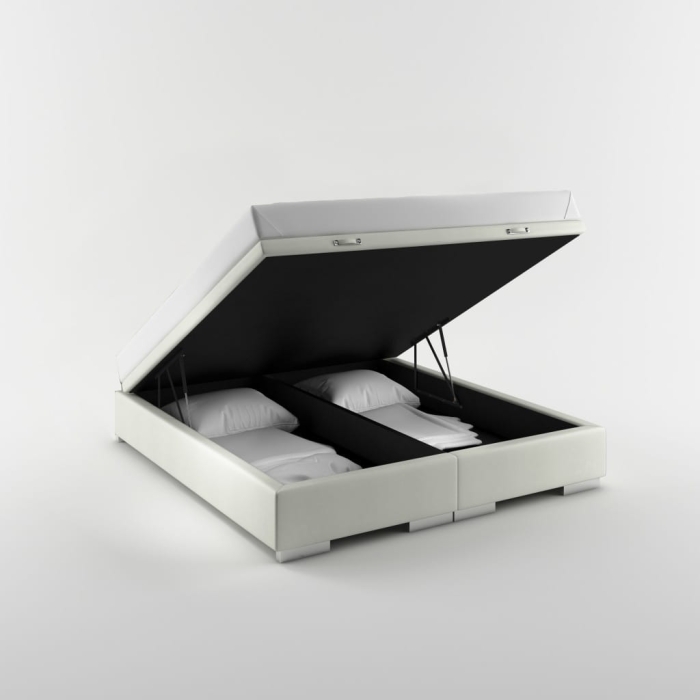 Łóżko tapicerowane Quaddro Full Gold pojemnik 2 skrzynie