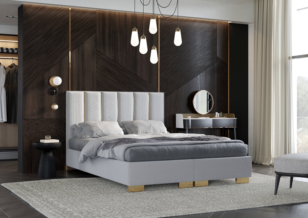 Łóżko tapicerowane Quaddro Vertical Gold w kategorii łóżka tapicerowane