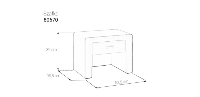 Szafka nocna 80670 wymiary