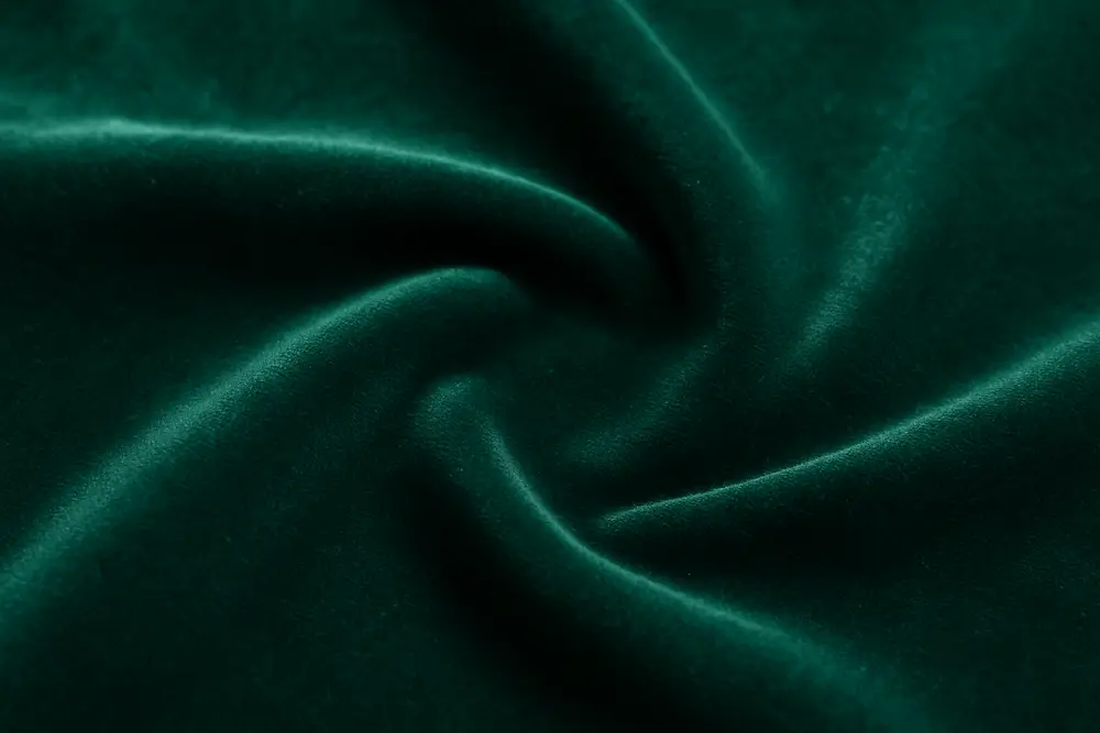 Tkanina welurowa w kolorze butelkowej zieleni
