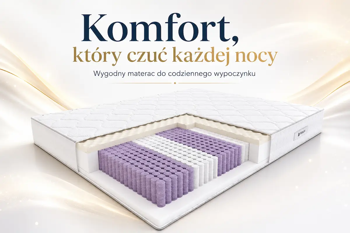 Wygodny materac Flamenco Hilding - sprężynowy, dwustronny, idealny dla par