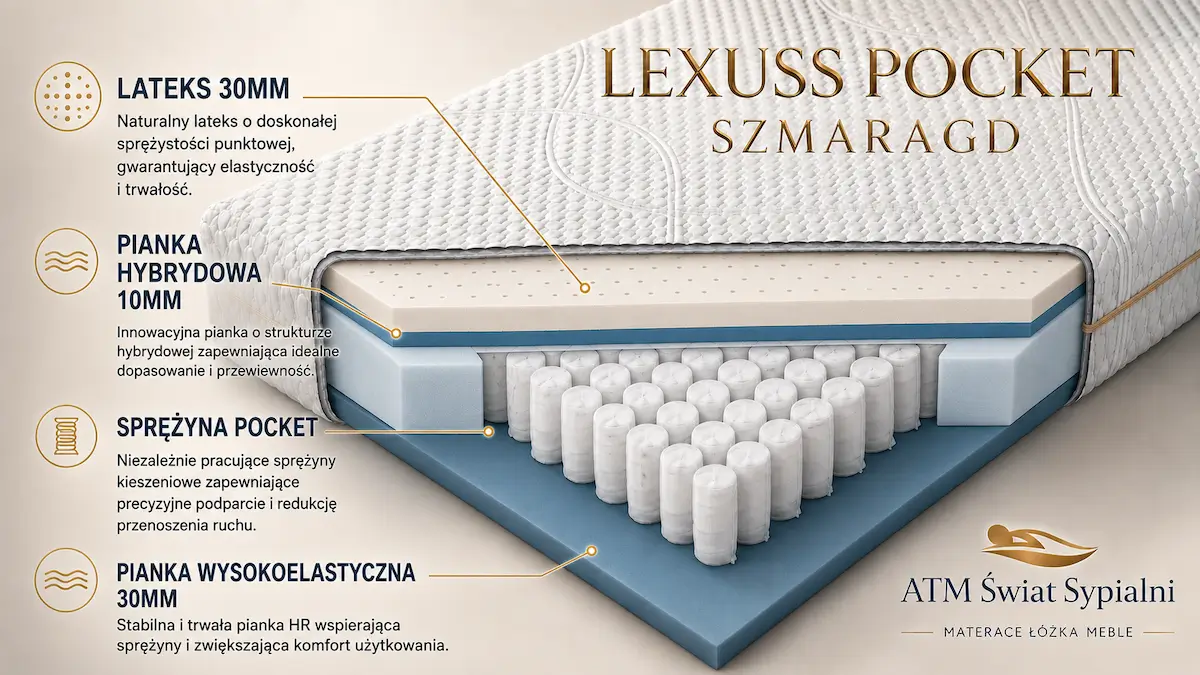 Budowa materaca Lexuss Pocket Hybryd