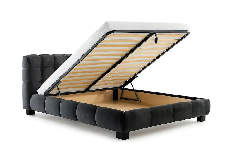 Łóżko Belly z otwartym pojemnikiem na pościel