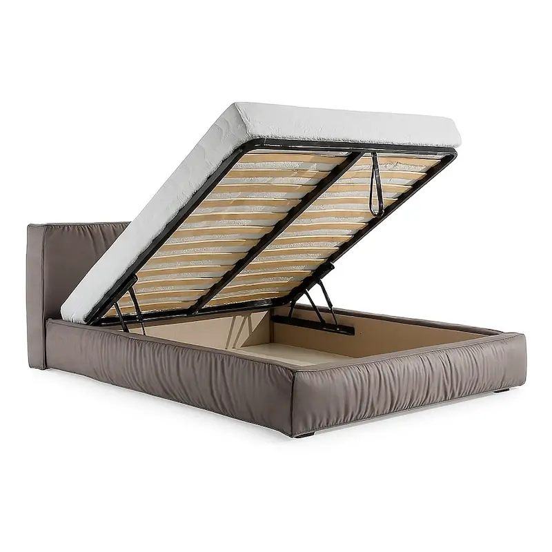 Łóżko Bolsena z otwartym pojemnikiem na pościel