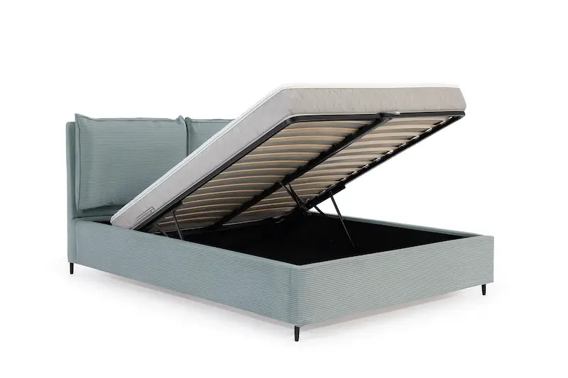 Łóżko Charlotte z otwartym pojemnikiem na pościel