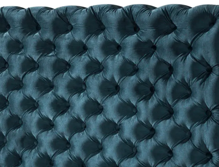 Zbliżenie na głębokie pikowanie w stylu Chesterfield