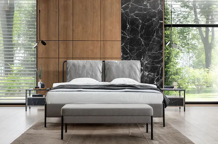 Łóżko Marmi w nowoczesnej sypialni