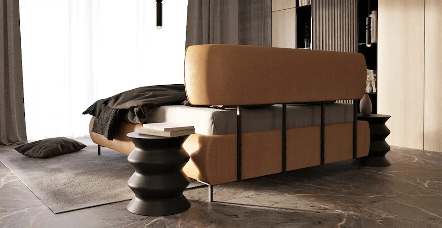 Łóżko OVALO widok od tyłu