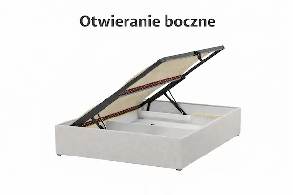 Łóżko z pojemnikiem otwieranym z boku