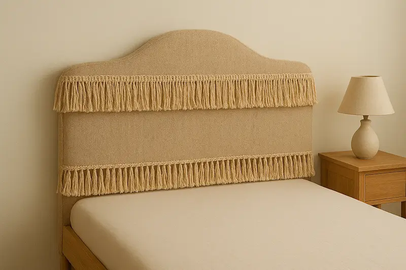 Zagłówek w stylu boho z naturalnej tkaniny