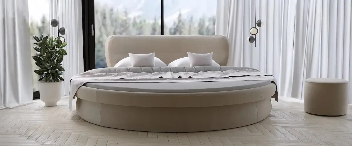 Luksusowe okrągłe łóżko 81211 w sypialni