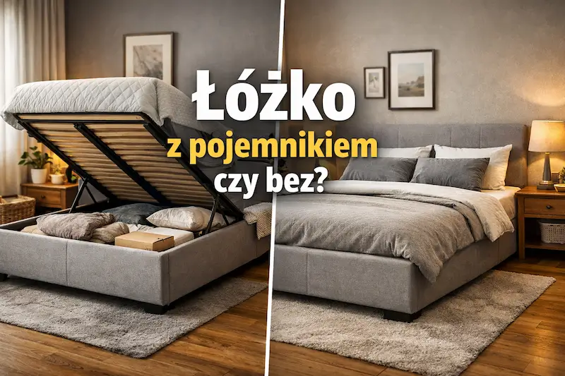 Łóżko z pojemnikiem i bez pojemnika w sypialni – porównanie dwóch rodzajów łóżek do przechowywania i codziennego użytkowania